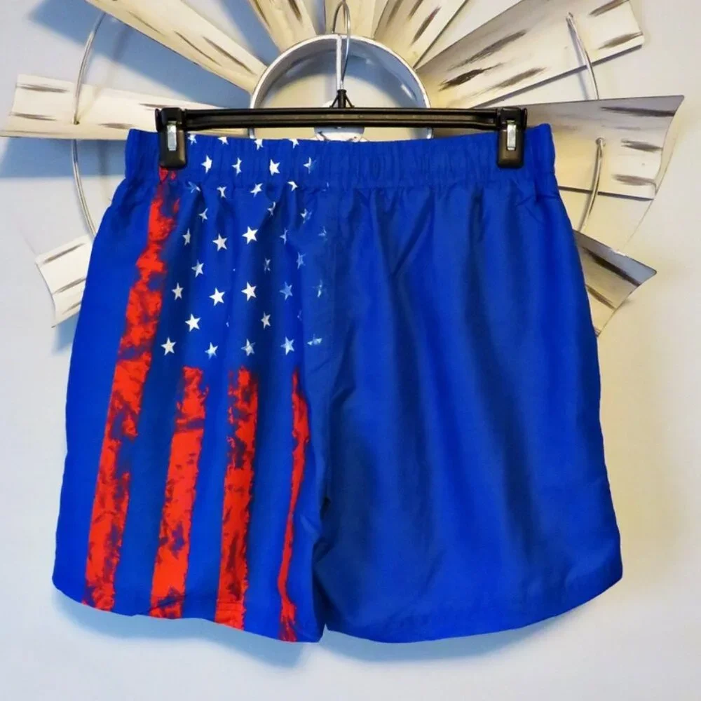 NWOT Cozople Patriotic 4th Of July Swim Trunks Size Large Compression‎ Liner